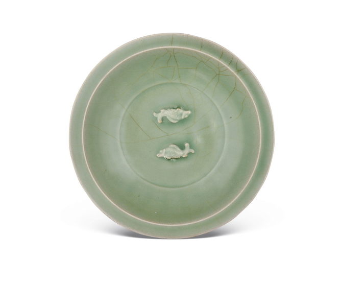 元代 龍泉雙魚盤