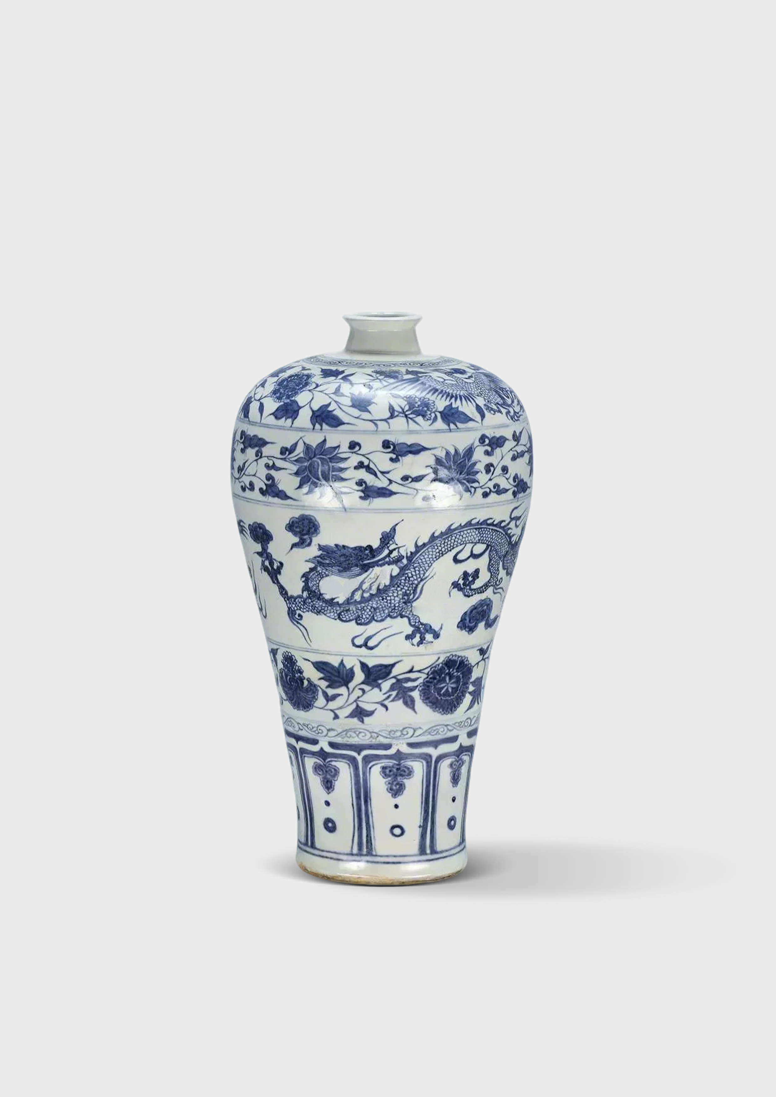 元 青花纏枝花龍鳳紋梅瓶