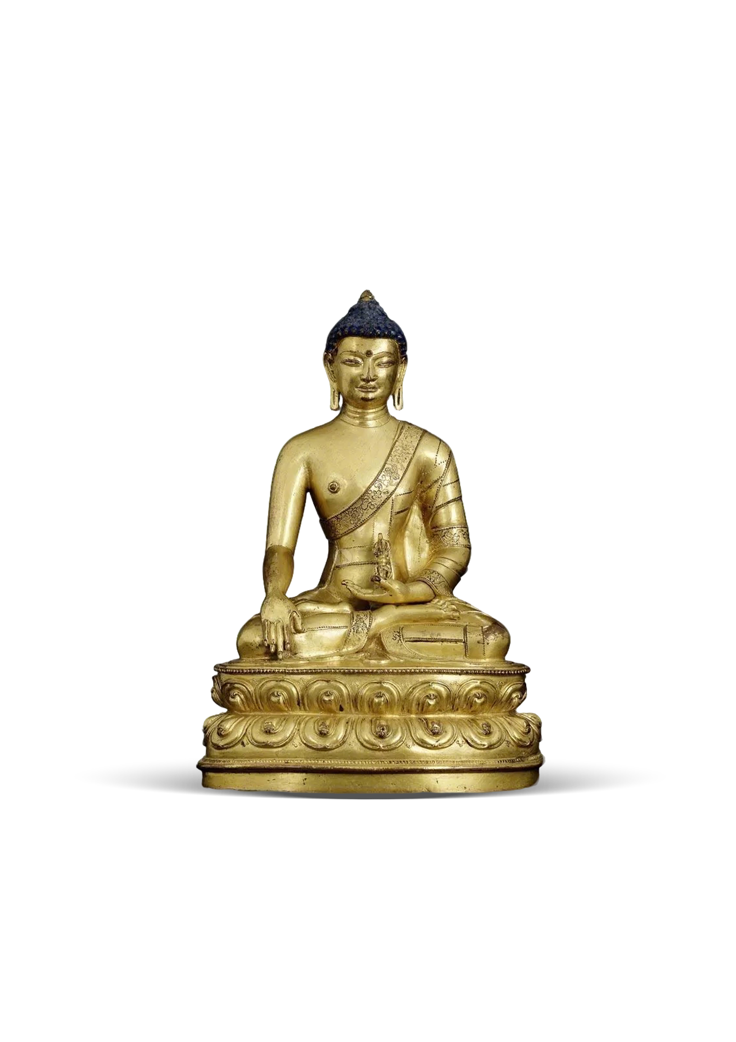 明代 銅鎏金阿閦佛像