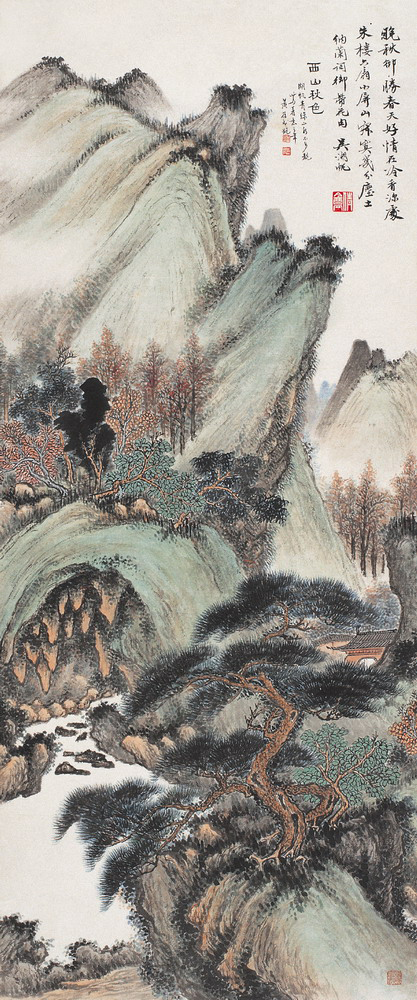 吳湖帆 楓林霜染圖