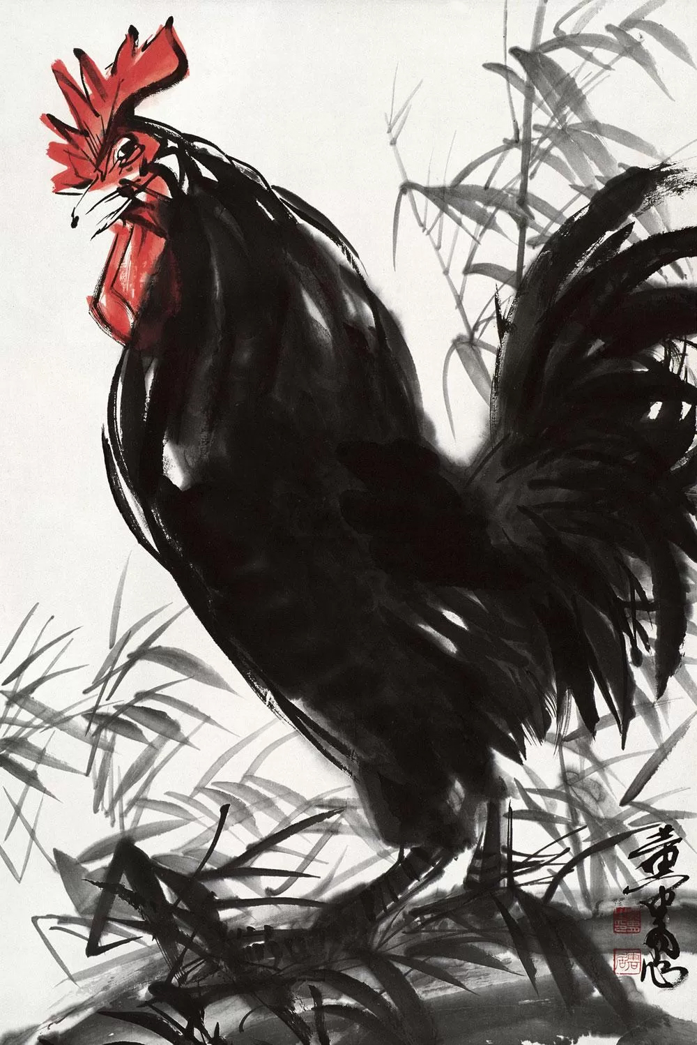 黃冑 雄雞 立軸