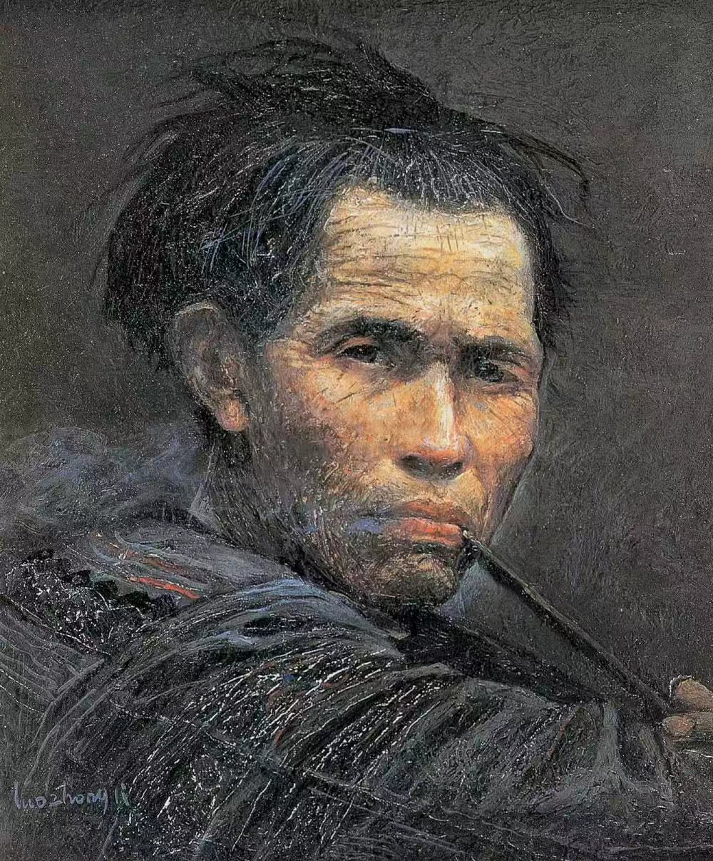 羅中立 抽煙老人